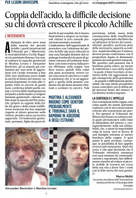 "Coppia dell'acido" - Il Messaggero - Avv. Marco Meliti - Associazione Italiana 